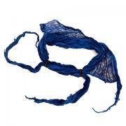 ШАРФ из синей хлопчатобумажной ткани с кожаными кольцами